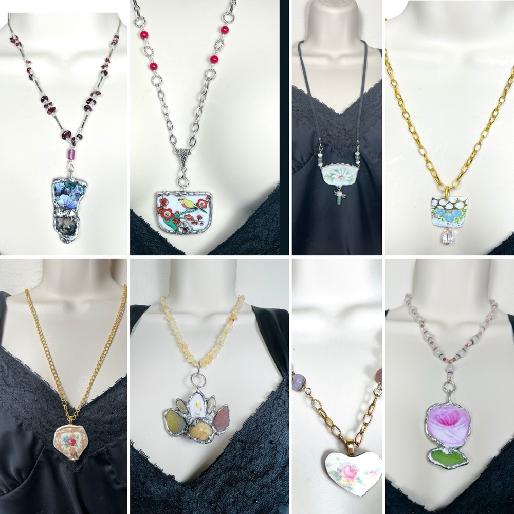 I create my pieces by incorporating mixed metals, mixed media & vintage jewelry - Picture 4 of 16